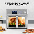 Kalorik MAXX® Digital Air Fryer Oven, 26 Quart, 10-in-1 Countertop Toaster Oven & Air Fryer Combo-21 Presets up to 500 degrees, Includes 9 Accessories & Cookbook