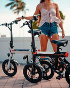 Jasion EB3 Electric Bike Adults 21mph, 500W Peak Motor, 270Wh Battery, Rear Suspension, 3 Levels Assist, 14" Folding Ebike for Adults and Teens, Complies to UL2849