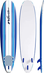 Wavestorm 8ft Classic Surfboard // Foam Wax Free Soft Top Longboard for Adults and Kids of All Levels of Surfing