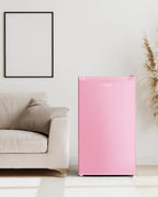 Upstreman 3.2 Cu.Ft Mini Fridge with Freezer, Single Door Mini Fridge, Dorm Fridge, Adjustable Thermostat, Mini Refrigerator for Bedroom, Office, Dorm, Black-BR321