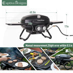 Burner Propane Gas BBQ Grill with Side Burner & Porcelain-Enameled Cast Iron Grates, 42,000 BTU Output Stainless Steel Grill for Outdoor Cooking Kitchen and Patio Backyard Barbecue-Captiva