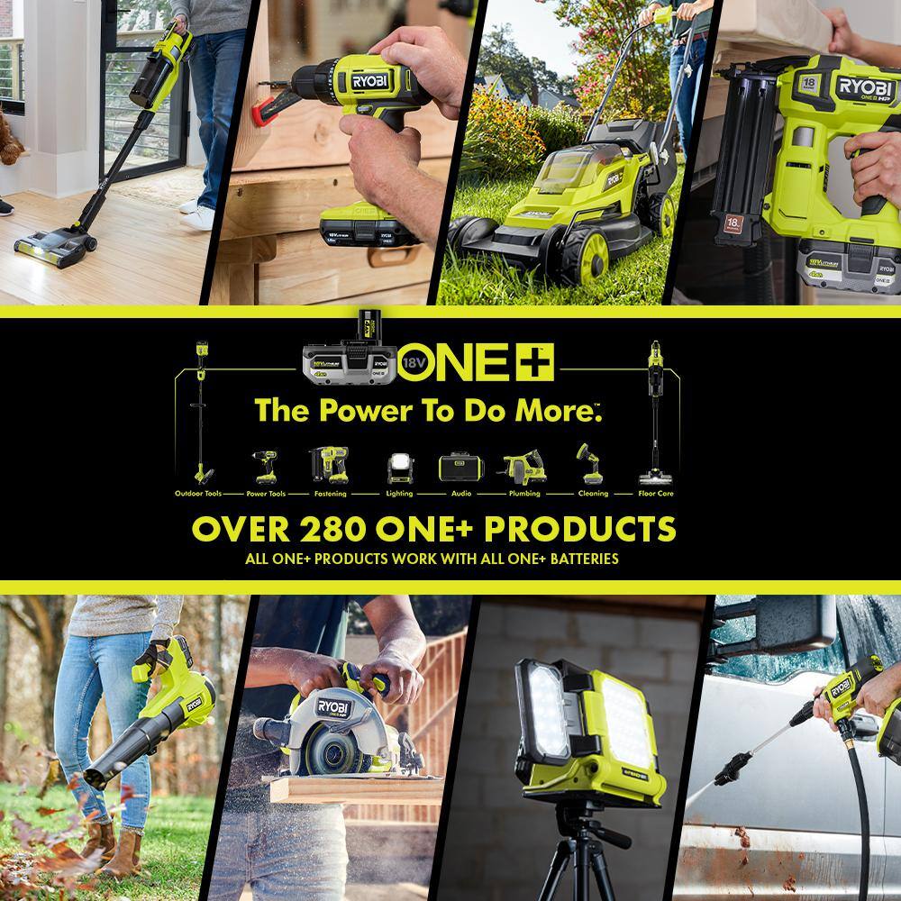 RYOBI ONE+ 18V 13 in. Cordless Battery Walk Behind Push Lawn Mower wit