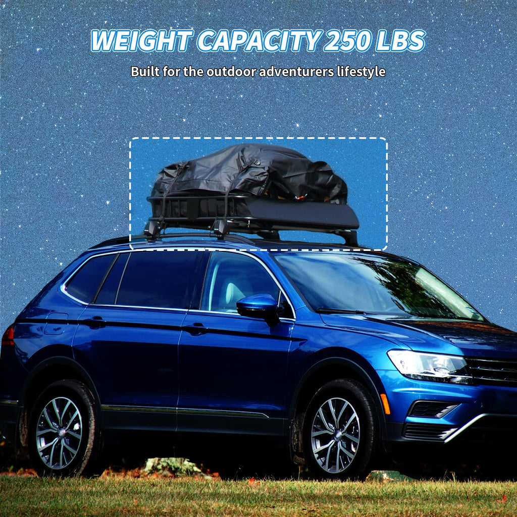 ECOTRIC 64" x 38" x 4'' Universal Roof Rack Cargo Carrier Basket