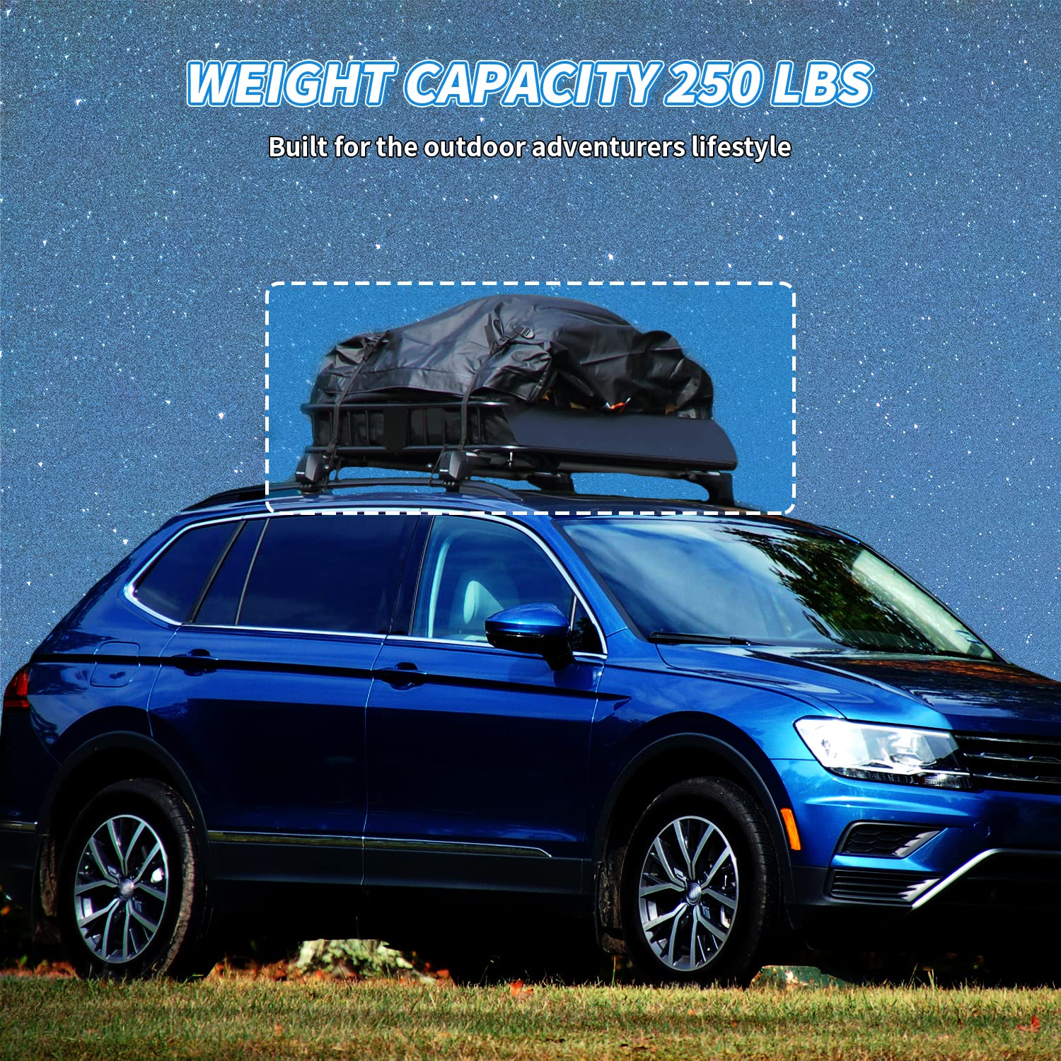 ECOTRIC 64" x 38" x 4'' Universal Roof Rack Cargo Carrier Basket