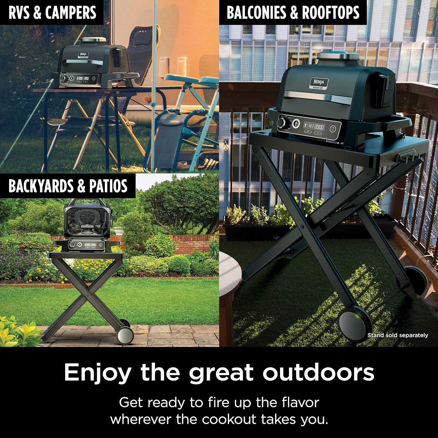 OG701 7-in-1 Outdoor Electric Grill & Smoker - Grill, BBQ, Air Fry, Bake, Roast, Dehydrate & Broil - Uses Woodfire Pellets - Portable & Weather Resistant