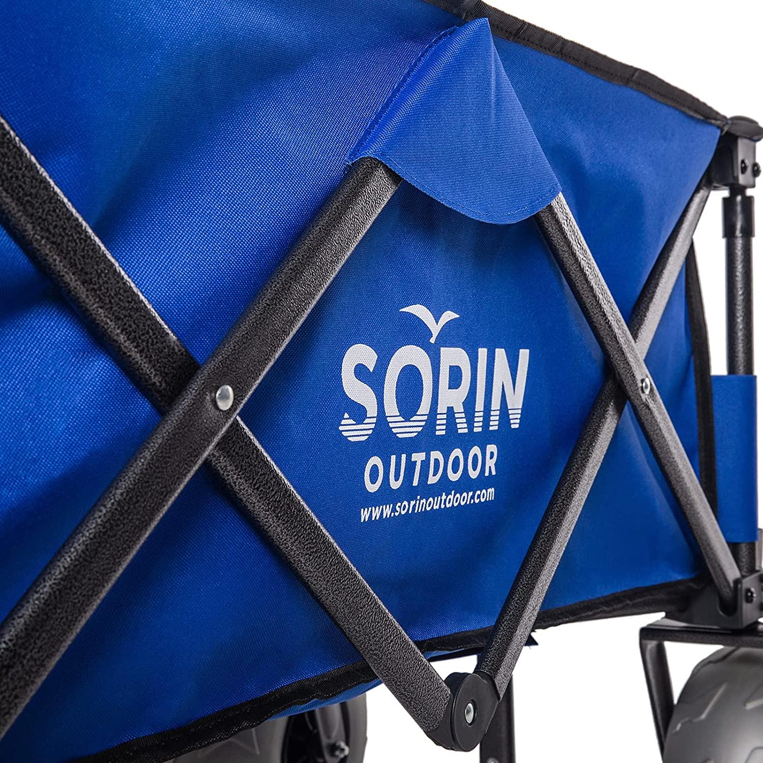 Sorin Outdoor Heavy Duty Foldable Beach Cart with Balloon Wheels – Easy Setup, Durable Fabric, Versatile Use for Sand and Camping