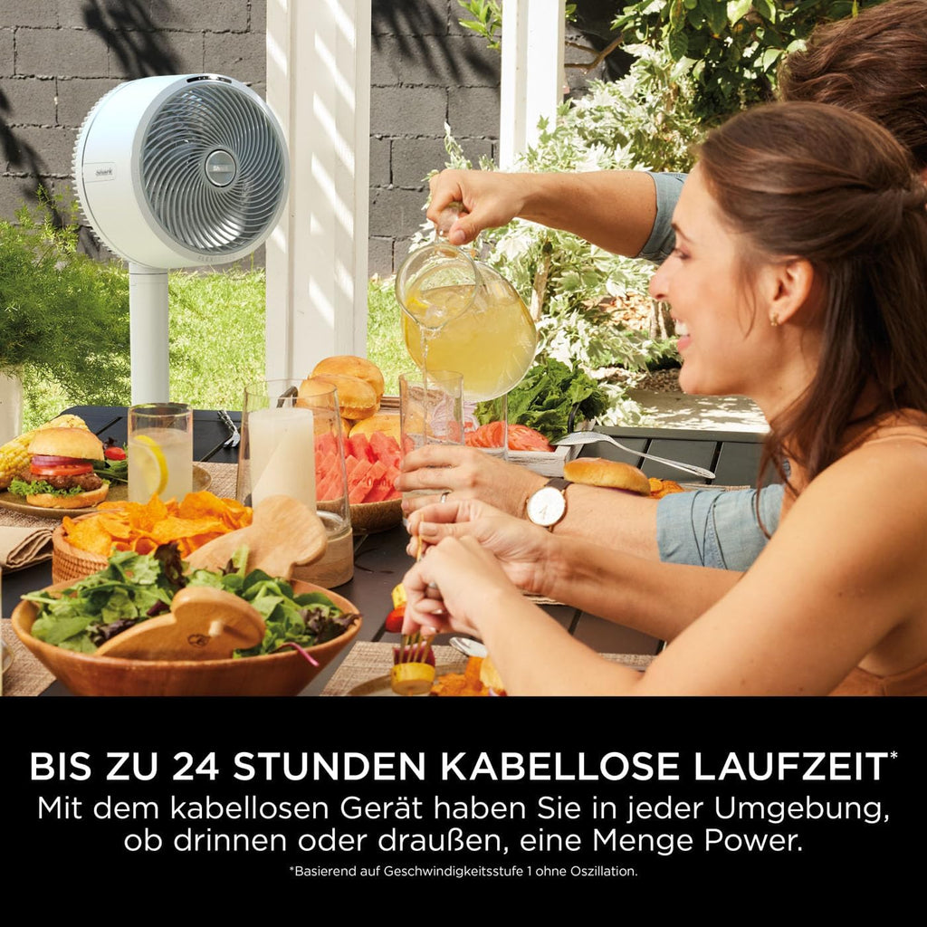 Shark FlexBreeze HydroGo Strong Fan with Mist, Cooling for Indoor & Outdoor Use, Quiet & Durable, Wired & Wireless, Compact & Lightweight, Up to 20m Airflow, Anthracite FA050EU