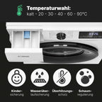 Bomann Wasmachine 7kg | maximaal 1400 tpm | 10 jaar motorgarantie | Effici?nte, stille en duurzame invertermotor | 15 programma's | Eindtijd Netnummer | LED-scherm | Wasmachine | WA 7175 wit