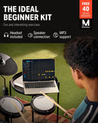Donner DED-80 Electronic Drum Set, Electric Drum Set for Beginner with 4 Quiet Mesh Drum Pads, 2 Switch Pedal, 180+ Sounds, Throne, On-Ear Headphones, Sticks, and Melodics Lessons Included.