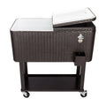 Outvita 80 Quart Rolling Ice Chest, Portable Bar Drink Cooler