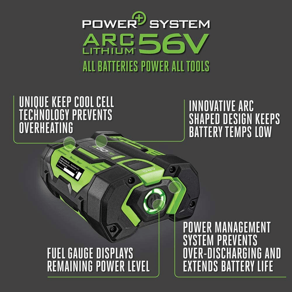 EGO Power+ 56V 2.5Ah ARC Lithium Battery with Fuel Gauge, Black – Compatible with All EGO Equipment