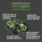 EGO Power+ 56V 2.5Ah ARC Lithium Battery with Fuel Gauge, Black – Compatible with All EGO Equipment