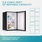 Upright freezer, 3.0 Cubic Feet, Single Door Compact Mini Freezer with Reversible Stainless Steel Door, Small freezer for Home/Dorms/Apartment/Office (Silver)