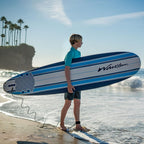 2025 Wavestorm 8ft Classic Surfboard // Foam Wax Free Soft Top Longboard for Adults and Kids of All Levels of Surfing