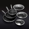 HexClad 6 Piece Hybrid Stainless Steel Cookware Pan Set