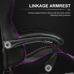 GTPLAYER Gaming Chair, Computer Chair with Footrest and Lumbar Support, Height Adjustable Game Chair with 360  -Swivel Seat and Headrest and for Office or Gaming (White)
