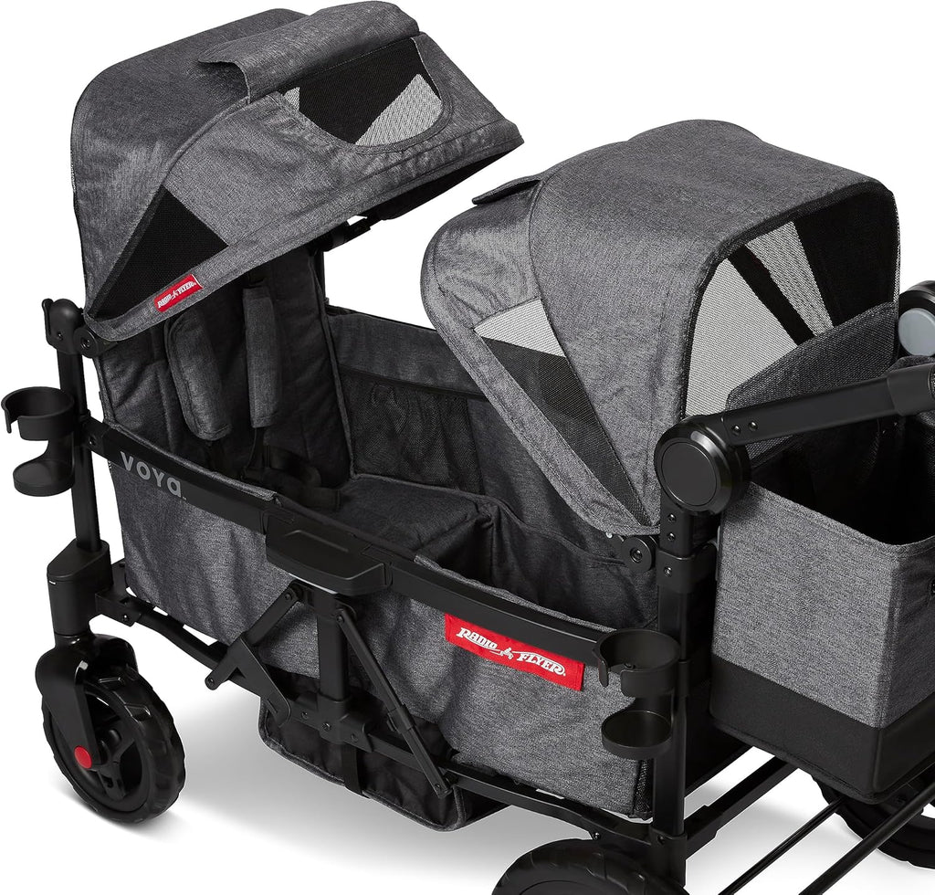 Stroller Wagon, 4 Seater Wagon Stroller for Kids with Low Sides, Baby Stroller Wagon, Quad Stroller