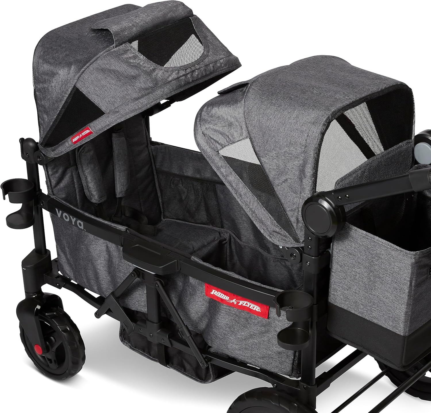 Stroller Wagon, 4 Seater Wagon Stroller for Kids with Low Sides, Baby Stroller Wagon, Quad Stroller