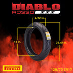 Pirelli Diablo Rosso III 120/70ZR17 Front & 240/45 ZR17 Rear Tire with Keychain