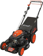 YARDMAX 22′′ Gas Self Propelled Lawn Mower, 201cc, 6-Speed CVT, High Wheel RWD, 3-in-1, Black
