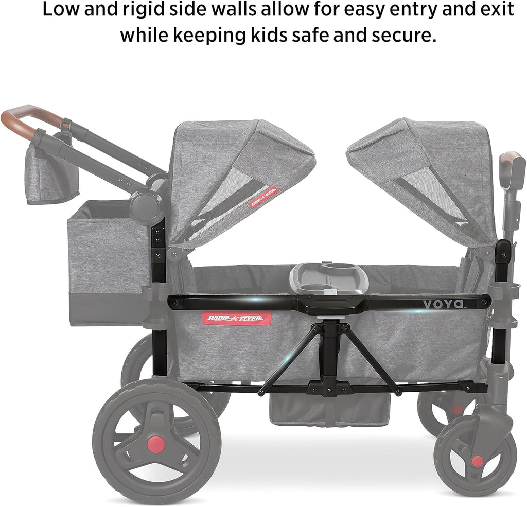 Stroller Wagon, 4 Seater Wagon Stroller for Kids with Low Sides, Baby Stroller Wagon, Quad Stroller