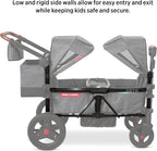 Stroller Wagon, 4 Seater Wagon Stroller for Kids with Low Sides, Baby Stroller Wagon, Quad Stroller