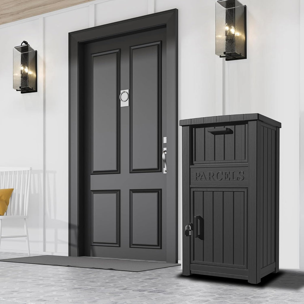 LHBGO Package Delivery Box for Outside, Storage Box with Lockable Secure