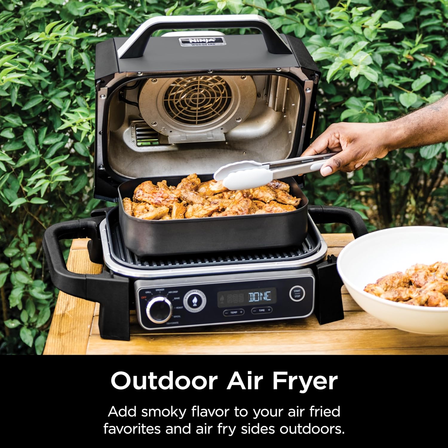 OG701 7-in-1 Outdoor Electric Grill & Smoker - Grill, BBQ, Air Fry, Bake, Roast, Dehydrate & Broil - Uses Woodfire Pellets - Portable & Weather Resistant