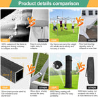 COBIZI 10x20 Heavy Duty Pop up Canopy Tent with 6 sidewalls Easy Up Commercial Outdoor Canopy Wedding Party Tents for Parties All Season Wind & Waterproof Gazebo with Roller Bag,Black(Frame Thickened)