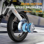 Jasion EB3 Electric Bike Adults 21mph, 500W Peak Motor, 270Wh Battery, Rear Suspension, 3 Levels Assist, 14" Folding Ebike for Adults and Teens, Complies to UL2849