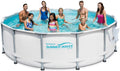 Elite 14 x 42 Premium Frame Above Ground Swimming Pool with Filter Pump System And Deluxe Accessory Set