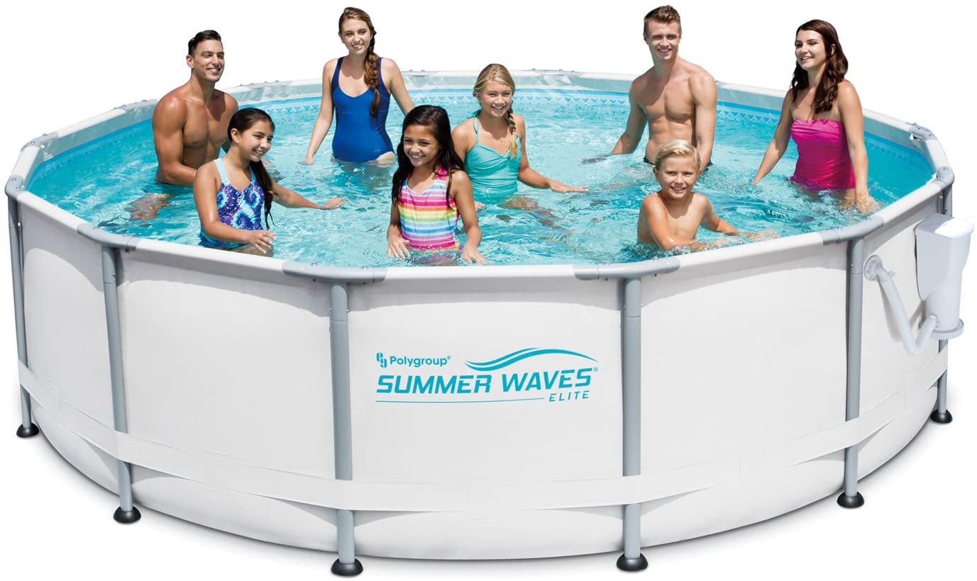 Elite 14 x 42 Premium Frame Above Ground Swimming Pool with Filter Pump System And Deluxe Accessory Set