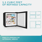 Upright freezer, 3.0 Cubic Feet, Single Door Compact Mini Freezer with Reversible Stainless Steel Door, Small freezer for Home/Dorms/Apartment/Office (Silver)