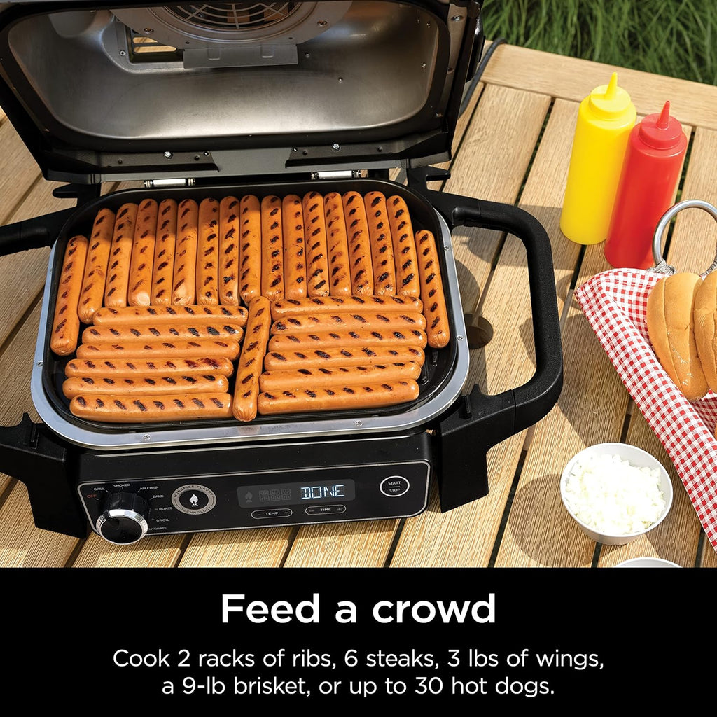OG701 7-in-1 Outdoor Electric Grill & Smoker - Grill, BBQ, Air Fry, Bake, Roast, Dehydrate & Broil - Uses Woodfire Pellets - Portable & Weather Resistant