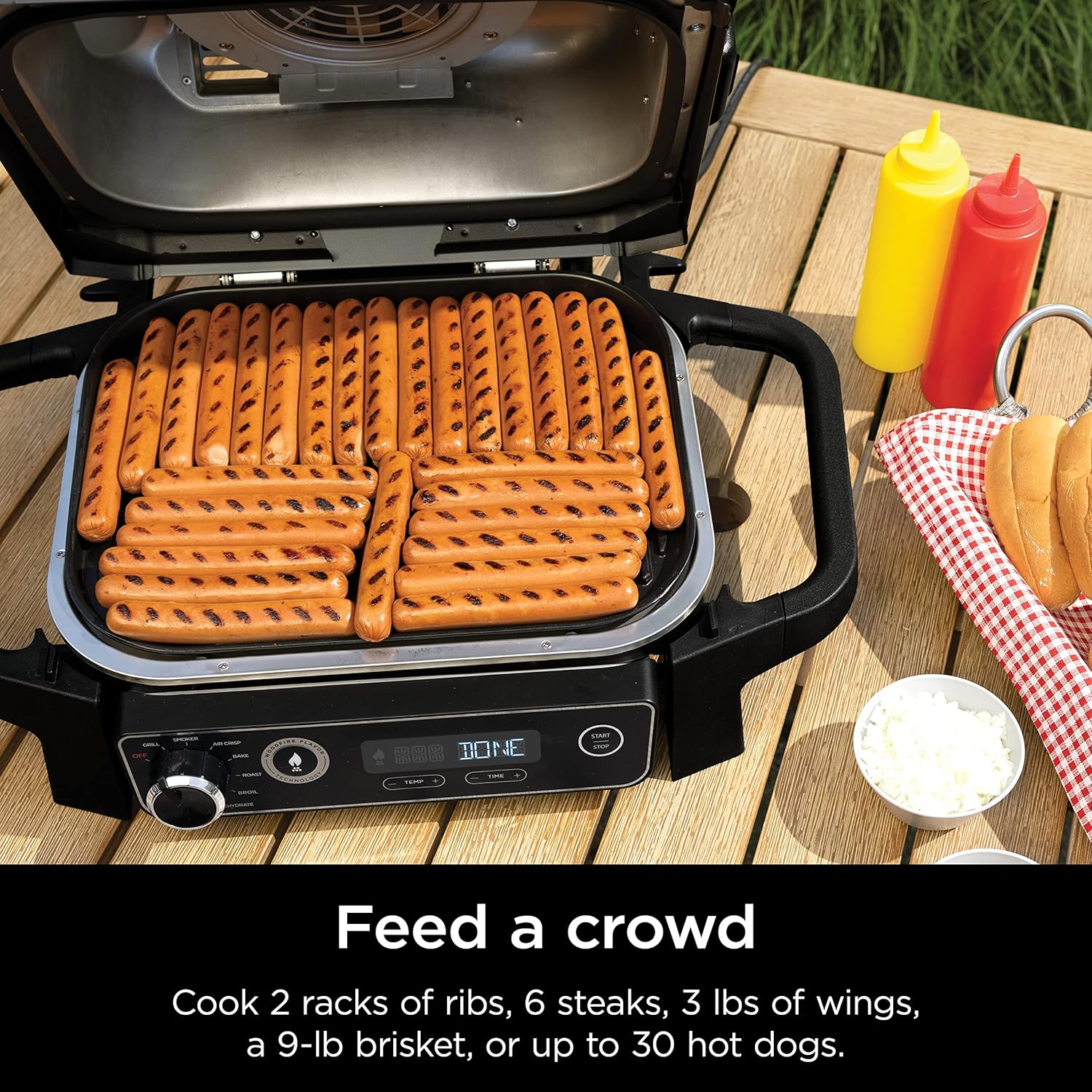 OG701 7-in-1 Outdoor Electric Grill & Smoker - Grill, BBQ, Air Fry, Bake, Roast, Dehydrate & Broil - Uses Woodfire Pellets - Portable & Weather Resistant