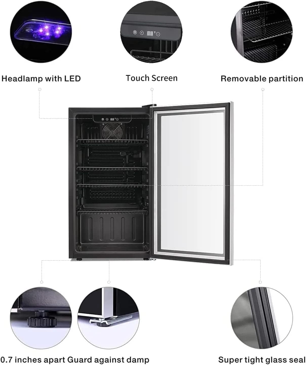 Antarctic Star 26 Bottle 130 Can Wine Cooler/Cabinet Beverage Refrigerator Mini Wine Cellar