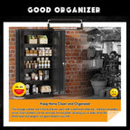 Greenvelly 72�� Black Storage Cabinet with Doors