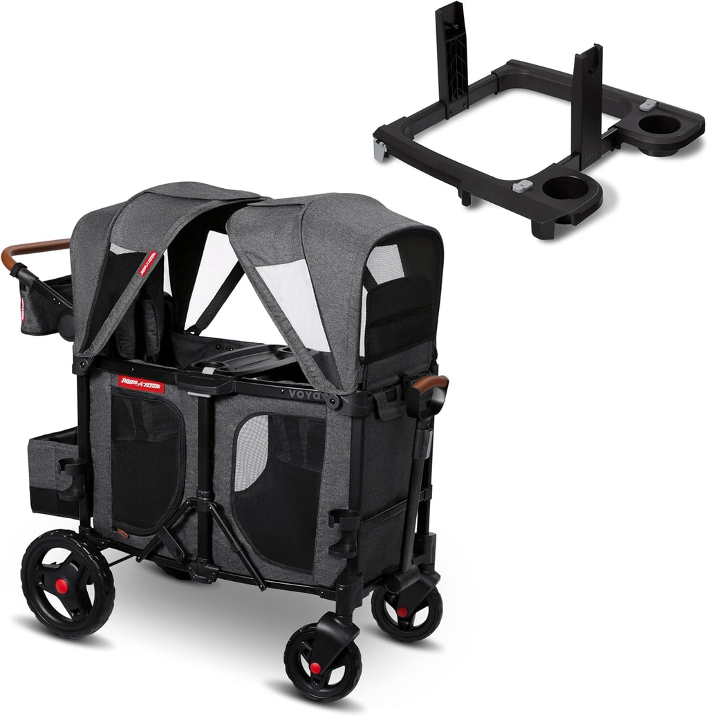 Stroller Wagon, 4 Seater Wagon Stroller for Kids with Low Sides, Baby Stroller Wagon, Quad Stroller