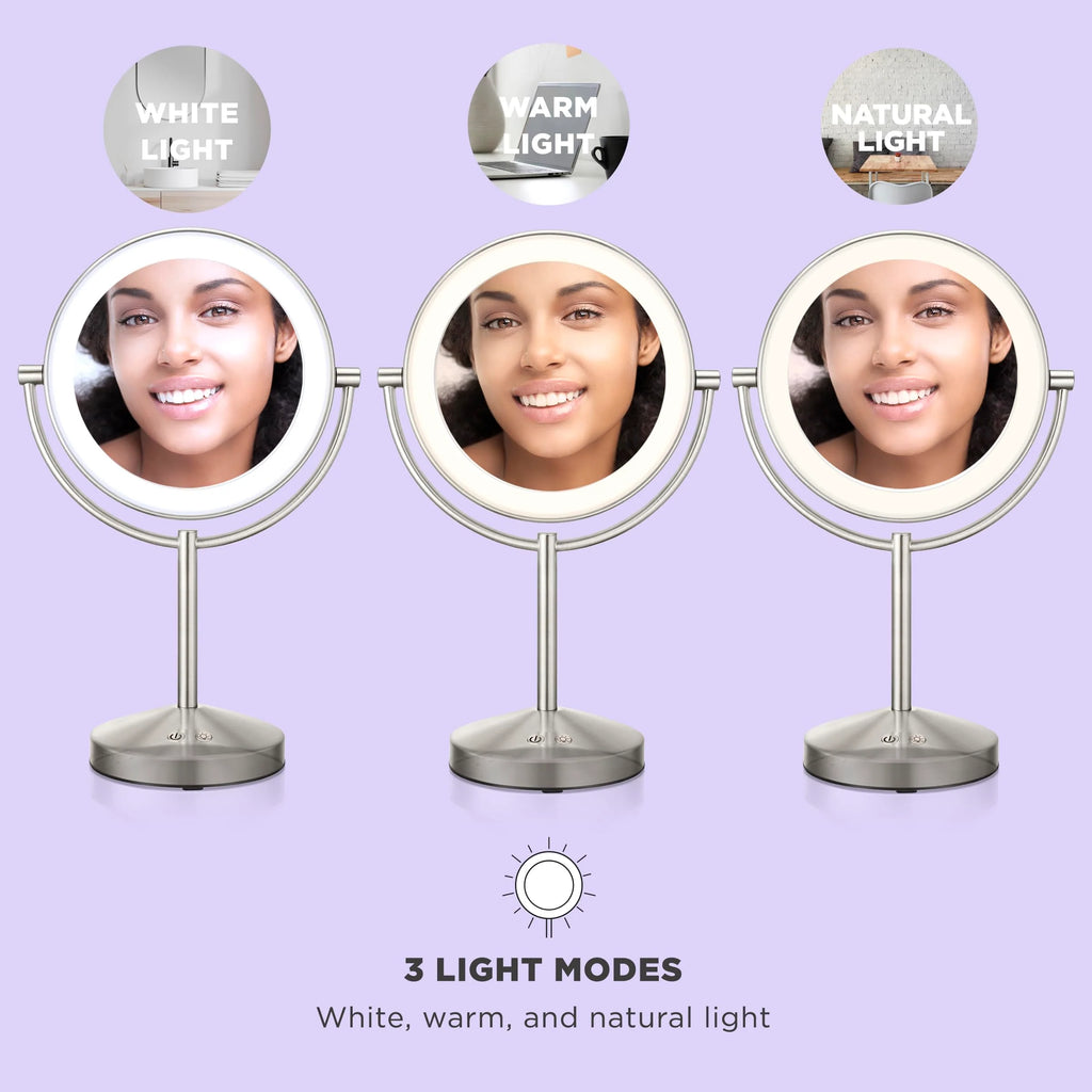 Conair Lighted Makeup Mirror, 1X/10x Magnifying Mirror