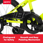 Huffy Rock It 18′′ Kids Bicycle, Neon Yellow, Single-Speed, Training Wheels, Ages 5+, Steel Frame