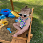 Morgete Outdoor Sandbox with Lid & Bench, Retractable Canopy, Foldable Design, 47′′ Large Play Area for Kids
