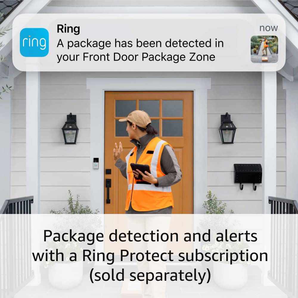 Ring Battery Doorbell Plus – 1536p HD+ Video, Motion Detection, Two-Way Talk, Color Night Vision, Alexa Compatible