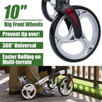 BEYOUR WALKER Upright Rollator Walker, 10′′ Wheels, Adjustable Armrest, Folding Design, White – Mobility Aid for Seniors