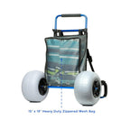 My Beach Cart Heavy Duty Folding Cart with 12′′ Balloon Tires, Aluminum Frame, Adjustable Handle, Large Mesh Bag for Sand