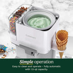 Cuisinart Soft Serve Ice Cream Machine- Mix It In Ice Cream Maker for Frozen Yogurt, Sorbet, Gelato, Drinks 1.5 Quart, White, ICE-48