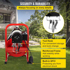 Drain Cleaner Machine, 75 Ft x 3/8 Inch Drain Cleaning Machine Fits 1 to 4 Inch Pipes, Portable Drain Auger Cleaner with 4 Cutters, Electric Drain Clog Remover Plumbing Tool