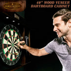 Barrington 40′′ Dartboard Cabinet with LED Lights, Self-Healing Board, Includes 6 Darts & Scoreboards