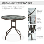 Outsunny 6 Piece Patio Dining Set for 4 with Umbrella