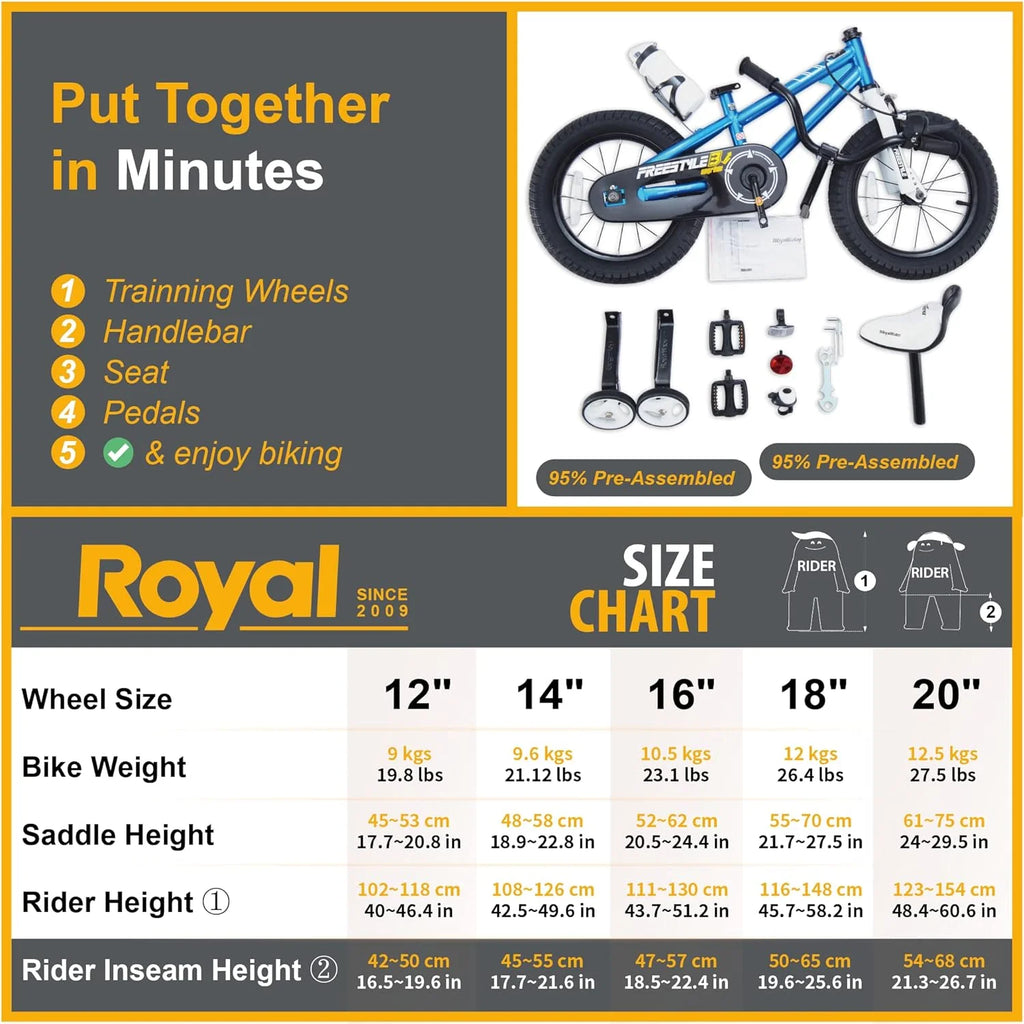 Royalbaby Kids Bike Boys Girls Freestyle BMX Bicycle
