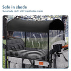 Wagon Stroller for 4 Kids, All-Terrain Wagon for Toddler with Canopy, Parent Organizer, Shoulder Bag, Adjustable Handlebar, Phone Holder, High Seat & 5 Point Harness, Ultimate Quad (Black)